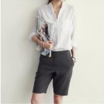 Chemisier - mode - femme - lin blanc - manches longues - col chemise