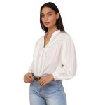 Chemisier - non sp�cifi� - manches ballons - volants en dentelle - coupe loose - transparent