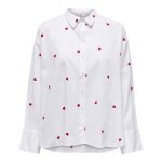 Only chemisier femme blanc 100% coton manches longues coupe ample col chemise