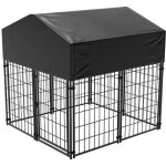 Chenil pour chien xterieur cage chein grande taille enclos pour chiens parc en mtal avec toit tissu ...