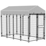 Chenil dextrieur - pawhut - 3m - avec auvent impermable - porte verrouillable - pour grand chien - ...