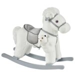 Cheval � bascule b�b� de18 � 36 mois - homcom - avec effet sonore - ours en peluche gratuit - en bois ...