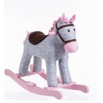 Cheval  bascule - jja - 69cm - rose et gris - bois - pour fille de 2  6 ans