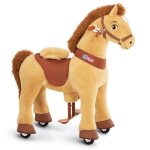 Cheval  bascule poney scooter pour enfant - ponycycle modle e - brun clair - 4 - 7 ans