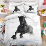 Cheval blanc parure de lit 3 pieces 1 housse de couette 200 * 200cm et 2 taies doreillers 63 * 63cm