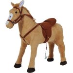 Cheval debout en peluche - homcom - pour enfant � partir de 2 ans - avec effets sonores - selle et bride ...