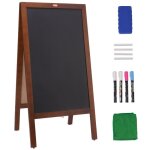 Chevalet stop trottoir - vevor - 508 x 1016 x 34 mmavec support en bois pliable4 craies 4 marqueurs 1 ...