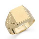 Chevali�re - aa0418 - or jaune - homme - sculpt�e - taille 57