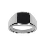 Chevali�re en acier plateau carr� avec onyx de syn