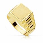 Chevalire chevalier creux dor 18 carats 11x11 mm - taille 30