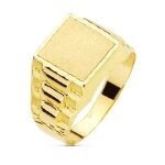 Chevalire enfant en or 18k avec tte carre creuse et dtails sculpts - enregistrement inclus - taille ...