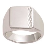 Chevalire homme argent charles argent (rhodi) - 13x12 mm [r3214]
