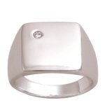 Chevalire homme argent charles blanc argent (rhodi) - 13x13 mm [r3213]