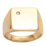 Chevalire homme plaqu or charles blanc dor - oxyde de zirconium - 13x13 mm [les tresors de lily]