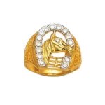 Chevalire - avenuedubijou - tte de cheval - or 18 carats - 15 brillants blancs - homme