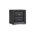 Chevet capitole - 2 tiroirs - simili noir