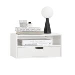 Chevet suspendu nkd03 - w sobuy - table de nuit flottante avec 1 tiroir 45 x 25 x 22 cm blanc