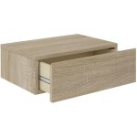Chevet suspendu oceane �tag�re murale avec 1 tiroir sans poign�e en bois d�cor ch�ne sonoma