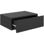 Chevet suspendu oceane �tag�re murale avec 1 tiroir sans poign�e en bois noir mat
