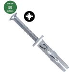 Cheville  frapper nylon et clou - vis zingu version douille plate 8x130 / 100p bote de 50 - spit - ...