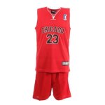 Ensemble de basket - sport zone - chicago - rouge / noir - maillot + short - 100% polyester