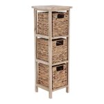 Meuble paulownia 3 paniers jacinthe - naturel - tendance