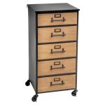 Chiffonnier - paris prix - baris - 5 tiroirs - design contemporain - noir 87cm