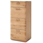 Chiffonnier coloris ch�ne poutre blanchi huil� - longueur 50 x hauteur 118 x profondeur 44 cm