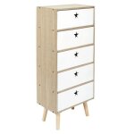 Chiffonnier enfant like a star 91cm blanc & beige Chiffonnier enfant like a star 91cm blanc & beige