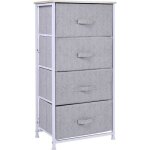 Homcom - meuble de rangement - acier - 45x30x92cm - gris