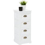 Chiffonnier landhaus commode 4 tiroirs en bois de paulownia style shabby chic vintage classique blanc ...