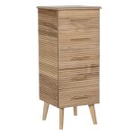 Chiffonnier meuble de rangement en bois de paulownia et mdf coloris marron clair - longueur 42 x profondeur ...