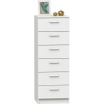 Chiffonnier meuble de rangement coloris blanc - hauteur 110 x longueur 40 x profondeur 40 cm