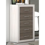 Chiffonnier meuble de rangement coloris pin andersen pin gris - longueur 50 x profondeur 346 x hauteur ...