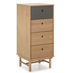 Chiffonnier de nuit - vs venta - stock - magnus - bois massif - 4 tiroirs - marron