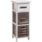 Chiffonnier padua table de nuit avec 3 tiroirs en bois de paulownia blanc style shabby chic vintage rustique ...