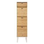 Chiffonnier pegane - 3 tiroirs - coloris naturel et blanc - 33x33x1305 cm