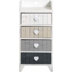 Chiffonnier shabby chic 4 tiroirs bois gris blanc mobili rebecca