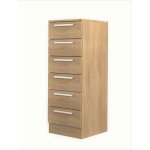 Chiffonnier 6 tiroirs en bois imitation ch�ne - cf9059 - bois naturel - terre de nuit