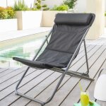 Chilienne de jardin pliante jubba anthracite & graphite en zinc et polyester - hesp�ride