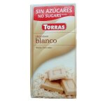 Chocolat blanc sans sucre ajout� et sans gluten (75g) torras