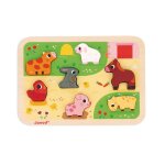 Chunky puzzle a la ferme - bois fsc - 7 pi�ces - d�veloppement motricit� fine concentration et imagination ...