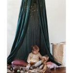 Ciel de lit enfant baldaquin rideaux de lit tente de jeu - metisbox - vert - coton - 24 mtres de haut ...