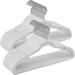 Cintre lot de 50 avec encoches crochet pivotant  360 gain de place antiglisse blanc classique