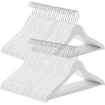 Cintre bois lot de 50 avec encoches antiglisse barre antiglisse pour pantalons crochet pivotant 360° ... Cintre bois lot de 50 avec encoches antiglisse barre antiglisse pour pantalons crochet pivotant 360° ...