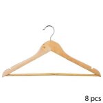 Cintres en bois - paris prix - lot de 8 - 45cm - naturel - pratique et astucieux Cintres en bois - paris prix - lot de 8 - 45cm - naturel - pratique et astucieux