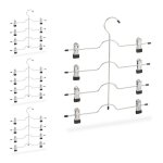 Cintres multiples  clips lot de 4 pantalons jupes gain de place cintre mtal antidrapant argent
