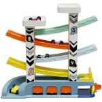 Circuit automobile - top bright - 4 voitures de course - 4 rampes - 2 niveaux de parking - station - ...