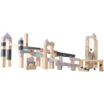 Circuit � billes en bois - roba - 20 billes en verre - 80 briques de construction - naturel / marine ...