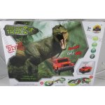 Circuit avec voiture �lectriquedinosaures et panneaux de signalisation